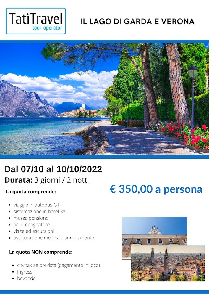 locandina viaggio a Verona e lago di Garda